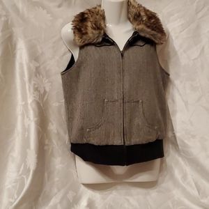 Fur Collar Vest